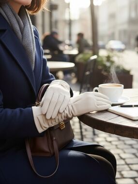 Vintage‑Inspired Beige Ruched Fashion Gloves – Elegant & Cozy OS